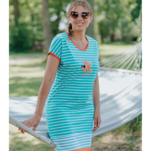 CHEMISE DE NUIT D'ETE MARINIERE - ROSE POMME