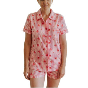 PYJAMA SHORT FRAISE - ROSE POMME