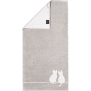 SERVIETTE CHATS - GRIS CLAIR - CAWO